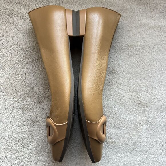 Vionic Arielle Caramel Tan Leather Flats Women’s 6 Pointed Toe Comfort Slip Ons - Picture 7 of 16